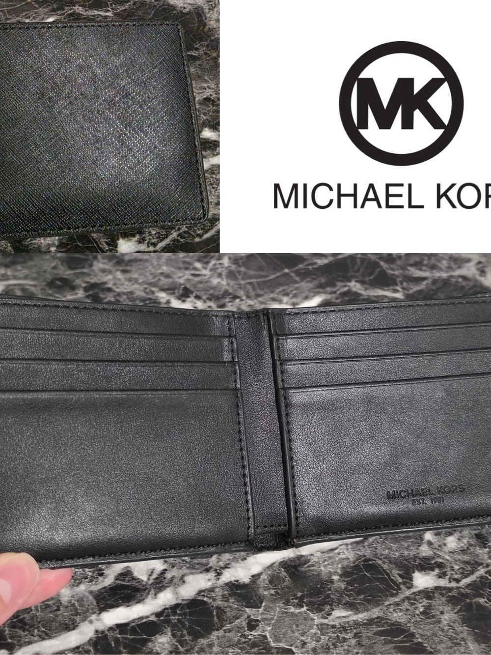 Michael Kors Wallet Black Leather Bi-Fold